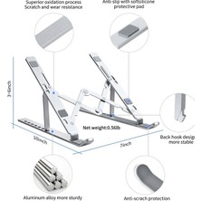 My Black Notebook Laptop Tablet Tutucu Stand Metal Ayarlanabilir Katalanır Taşıma Kılıflı