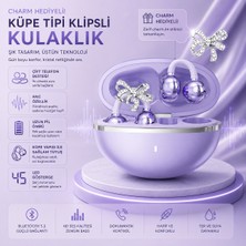 BGG Tech Charmlı Klipsli Bluetooth Kulaklık Kablosuz Anc Enc Çift Mikrofonlu LED Göstergeli