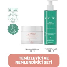 Clerie Arındırıcı ve Nemlendirici Set - Gözenek Temizleyici & Sebum Dengeleyici Yüz Yıkama Jeli ve Antioksidan Yoğun Nemlendirici Cica Krem