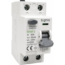 Sigma SHM2P 30MA 63A 6ka Monofaze Kaçak Akım Koruma Şalteri