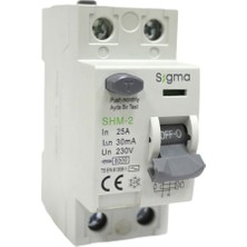 Sigma SHM2P 30MA 25A 6ka Monofaze Kaçak Akım Koruma Şalteri