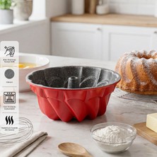 Emsan Flora Döküm Kek Kalıbı Kırmızı 23 cm