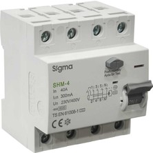 Sigma SHM4P 300MA 40A 6ka Trifaze Kaçak Akım Koruma Şalteri
