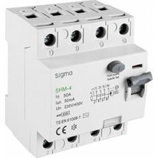 Sigma SHM4P 30MA 50A 6ka Trifaze Kaçak Akım Koruma Şalteri