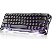 Gravastar Mercury V60 Pro Hall Effect Manyetik Switch Gaming Klavye, Hot-Swappable, Rapid Trigger, 8000Hz, 0.125MS Ultra Düşük Gecikme, Kablolu, Rgb Işıklı, Ingilizce Q, Gunmetal