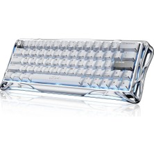 Gravastar Mercury V60 Pro Hall Effect Manyetik Switch Gaming Klavye, Hot-Swappable, Rapid Trigger, 8000Hz, 0.125MS Ultra Düşük Gecikme, Kablolu, Rgb Işıklı, Ingilizce Q, Chrome Silver
