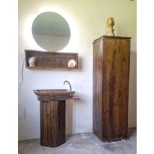 BS Ahşap Doğal masif ahşap banyo dolabı