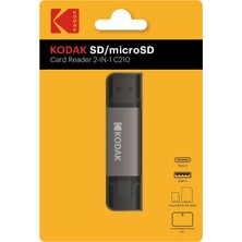 Kodak Sd ve Micro Sd Kart Okuyucu Type-C + USB (2-In-1) C210