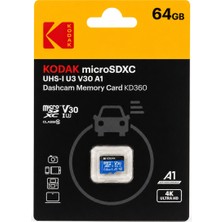Kodak 64GB Micro Sd Uhs-I U3/V30/A1 Araç Kamerası Için Kart KD360