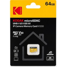 Kodak 64GB Micro Sd Uhs-I U3/V30/A1 Güvenlik Kamerası Için Kart KI330