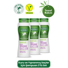 Komili Kuru ve Yıpranmış Saçlar İçin Vegan Temel Bakım Şampuanı 3'lü Set - 3 X 500 ML