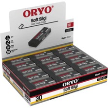 Oryo Düz Renk Siyah Silgi 30'lu Kutu