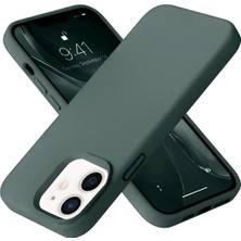 Nemere Mey Ithalat®  iPhone 12 Kılıf Nano Içi Kadife Silikon - Koyu Yeşil