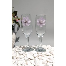Nemere Kirlinova® Mor Çiçek 2 Li Meşrubat Bardağı