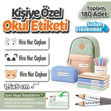 Obibaskı Kişiye Özel Okul Etiket Seti - 180 Adet - Kokusuz Ekolojik Mürekkep Pvc Etiket Sticker