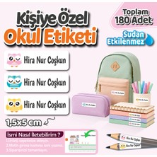 Obibaskı Kişiye Özel Okul Etiket Seti - 180 Adet - Kokusuz Ekolojik Mürekkep Pvc Etiket Sticker Sudan Etkilenmez