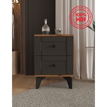 T&B Toprak 2 Çekmeceli Komodin - Tamamı Mdf