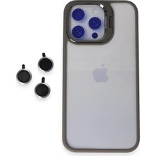 Nemere Mey Ithalat®  iPhone 15 Pro Max Kılıf Roblox Lens Standlı Kapak - Titan Gri