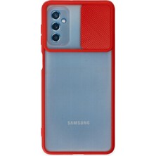 Nemere Mey Ithalat®  Samsung Galaxy M52 5g Kılıf Palm Buzlu Kamera Sürgülü Silikon - Kırmızı