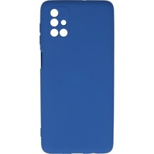Nemere Mey Ithalat®  Samsung Galaxy M51 Kılıf Nano Içi Kadife Silikon - Mavi