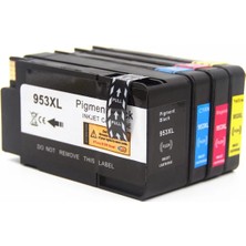 Hp Officejet Pro 7740 (G5J38A) Yazıcı Uyumlu Hp 953XL4 Renk Çipli Muadil Kartuş Seti