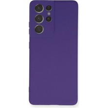 Uravas Store Mey Ithalat®  Samsung Galaxy S21 Ultra Kılıf Nano Içi Kadife Silikon - Mor