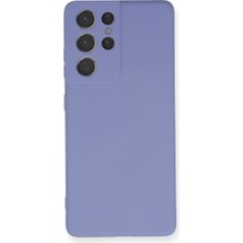 Uravas Store Newface Samsung Galaxy S21 Ultra Kılıf Nano Içi Kadife Silikon - Lila