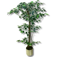 Cihan Çiçekçilik Yapay Ağaç Ficus 120 cm 15X15 cm Metal Saksı