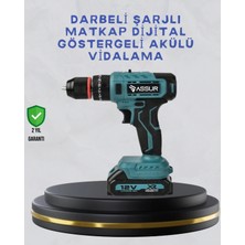 Sayarmarkt Çift Bataryalı Şarjlı Matkap Dijital Ekranlı Set