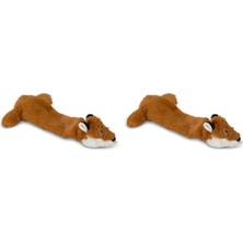 Köpek Oyuncağı, Iki Sesli, Tilki, Peluş, Kahverengi, 36CM (2 Paketi)