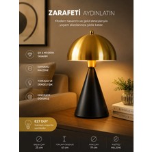 Lumexx Mantar Siyah Eskitme Retro Başlıklı Masa Lambası