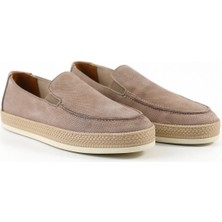 Tuna Hakiki Nubuk Deri Vizon Renk Loafer Erkek Ayakkabı - 263960-1
