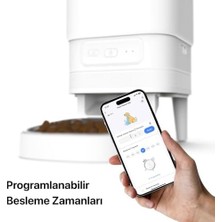 Smart Akıllı Otomatik Kedi Köpek Mama Kabı Mobil Uygulama ile Uzaktan Erişim ve Programlanabilir Beslenme Paslanmaz Çelik Besleme Kasesi X8612