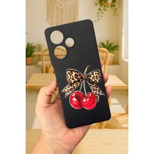 Vip Case Infinix Hot 30i Uyumlu Kiraz Leopar Fiyonk Desenli Silikon Darbe Emici Rubber Kılıf