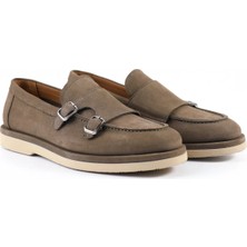 Tuna Hakiki Deri Haki Nubuk Loafer Erkek Ayakkabı - E4598