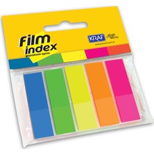 Kraf Film index Yapışkanlı Not Kağıdı 13 x 44 mm 5 Renk X 25 Sy 1344 Yaprak Güçlü Yapışma Özelliği