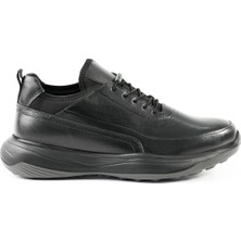 Tuna Hakiki Deri Siyah Sneaker Erkek Ayakkabı - X2440