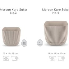 Kare Saksı Seti 1,8 Litre + 4 Litre, Iç Mekan - Dış Mekan 2li Ekonomik Tabaklı Plastik Saksı Set Renk