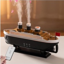 Uzaktan Kumandalı Titanic Tasarımlı Nostaljik Gemi Şeklinde Aroma Difüzörü ve Hava Nemlendirici 250ML LED Işıklı Ultrasonik Buhar Makinesi Dekoratif Masaüstü Ortam Nem Cihazı | 299