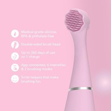 Foreo Issa 4 Baby – Bebekler Için Silikon Sonik Diş Fırçası Seti, Çift Taraflı Kıllar, Eğlenceli Gülümseme, Diş Eti Masajı, Ekstra Başlıkla 12 Ay Bakım, Seyahat Dostu - Inci Pembesi