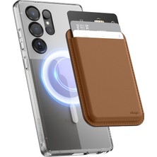 Elago Galaxy Manyetik Kart Tutucu – Magsafe Uyumlu 3 Kart Kapasiteli Ince Telefon Cüzdanı Kahverengi