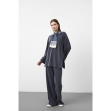 Basic Park Lacivert Oversize Kalıp Tencel Dokulu Relax Fit Premium Takım
