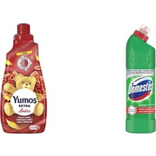 Yumoş Konsantre Çamaşır Yumuşatıcısı 1440 Ml(1) Domestos Yoğun Kıvamlı Çamaşır Suyu Maksimum Hijyen Dağ Esintisi, 750 Ml(4)