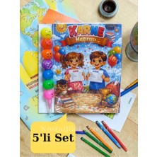 Nostaljik Lezzetler Karne Hediyesi 5 Set Renkli Keçeli Kalem ve Tebrik Kartı