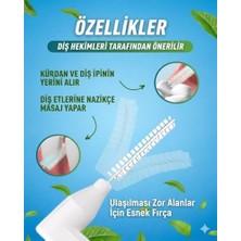 L-Shaped Diş Arası Fırçası 10 Adet Beyaz Renk Arayüz Fırçası Seti 0.4 mm Diş Bakımı Diş Arası Temizleme