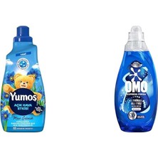 Yumoş Açık Hava Mavi Gelincik 1440ML + Omo Fresh Ultra Beyaz 1480ML Deterjan ve Yumuşatıcı Seti