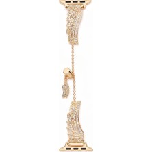 Casen Watch Saat 42MM Açık Gold Renk Melek Kanadı Tasarımlı Şık Taşlı Kordon