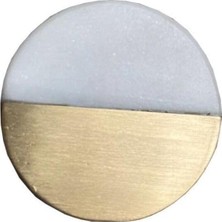 Çap 38MM Beyaz/mat Sarı Düğme Kulp/doğal Taş