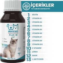 Muvicado Kedi Tüy Sağlığı Damlası Plus +B Kediler Için Tüy ve Tırnak Sağlığını Destekleyen Multivitamin 50ML