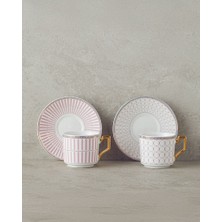 English Home Rabecca New Bone China Kahve Fincan Takımı 4 Parça 2 Kişilik Pembe
